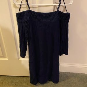 Size medium dark blue shoulder less dress